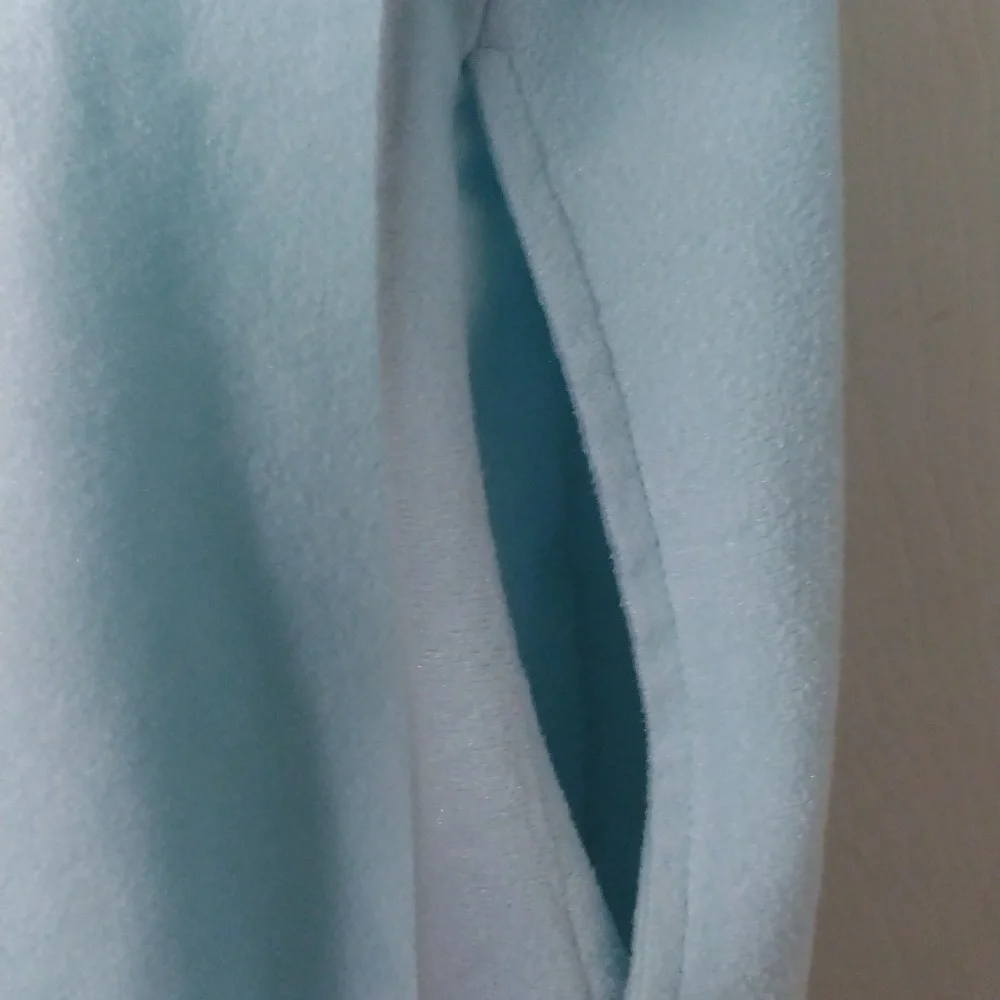 Vtg KELLY REED Blue long‎ sleeve snap front robe with pockets Size Medium